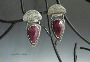 Rose sapphire earrings